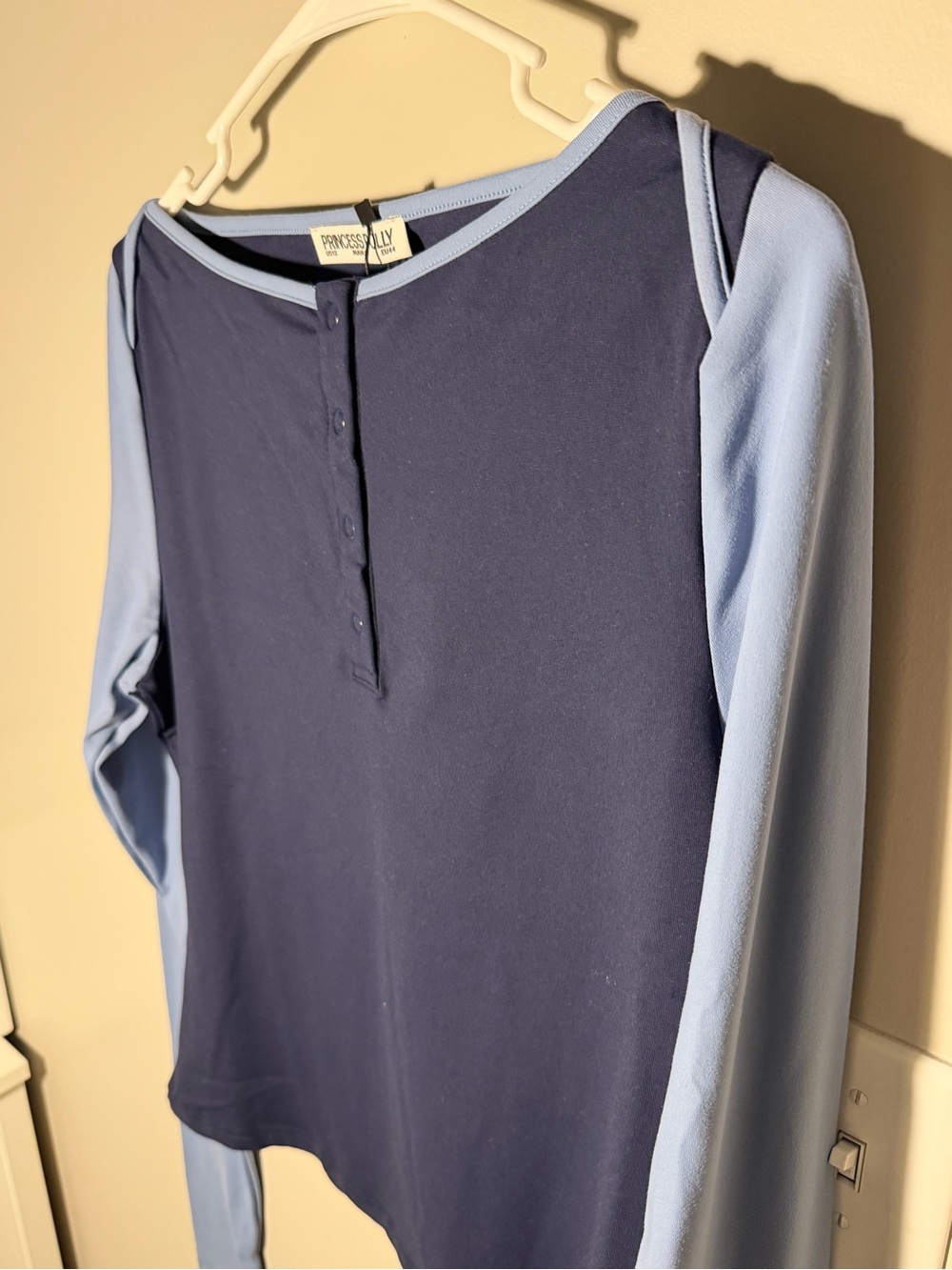 NWT: Kobee Jersey Long Sleeve Layering Top Navy / Light Blue | Size: 12 - Picture 4 of 7